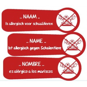 Allergy Name Labels Crustaceans