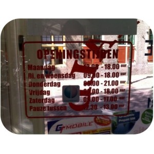 Opening Hours Sticker