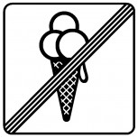 Prohibited for ice cream stickers