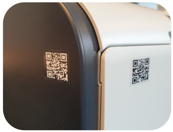 Have trendy QR code stickers printed now. Create yourself online